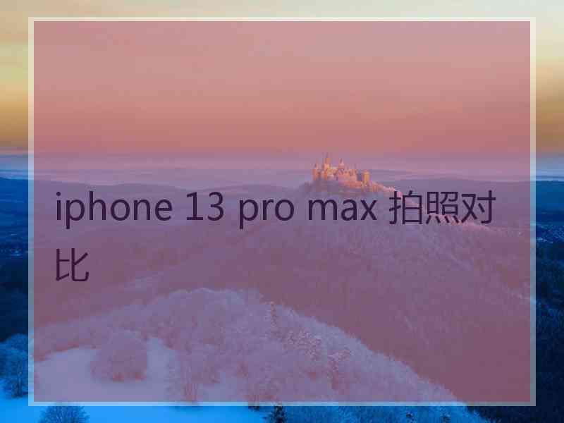 iphone 13 pro max 拍照对比