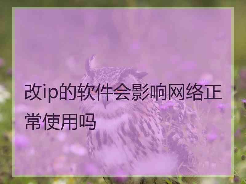 改ip的软件会影响网络正常使用吗