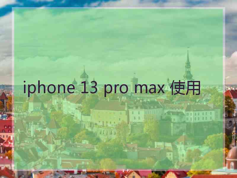 iphone 13 pro max 使用