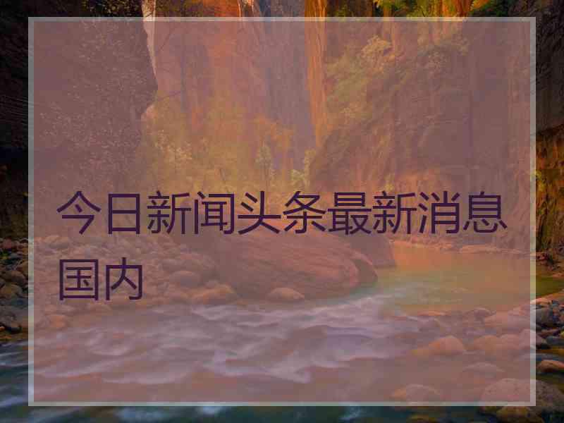今日新闻头条最新消息国内
