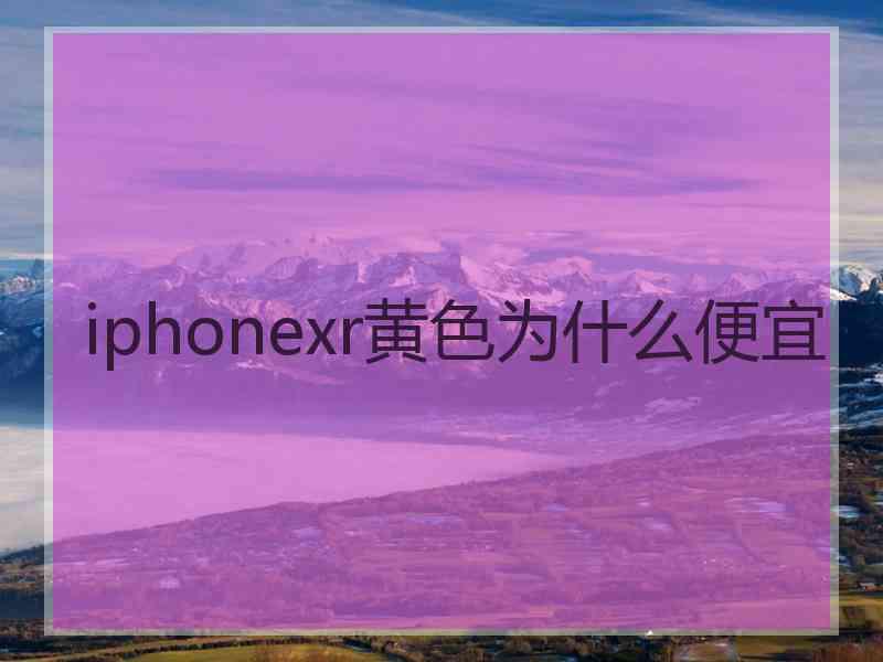 iphonexr黄色为什么便宜