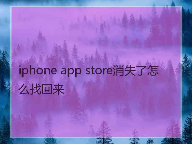 iphone app store消失了怎么找回来