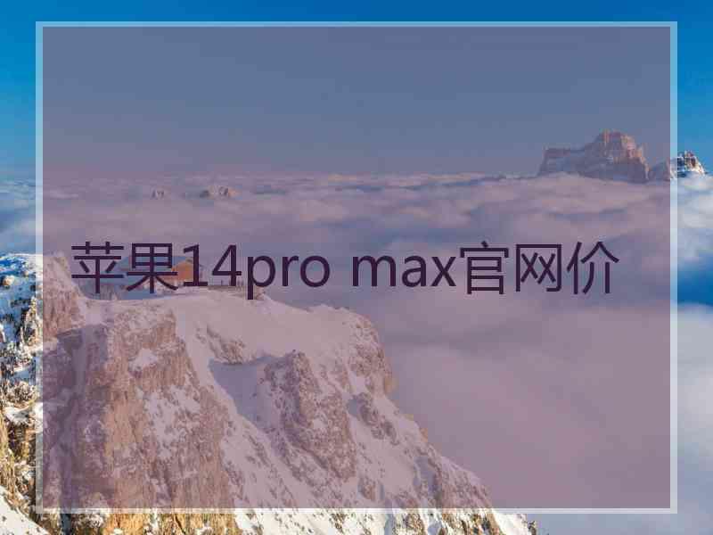 苹果14pro max官网价