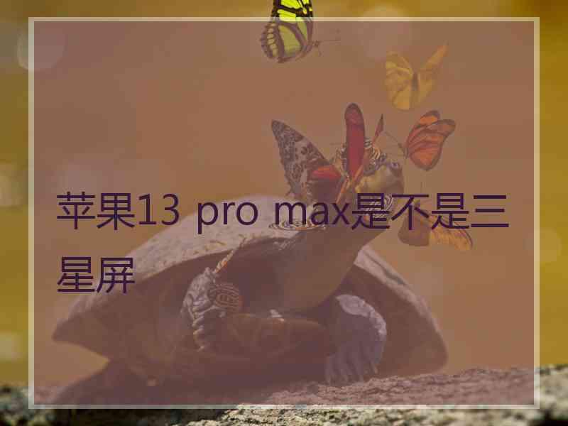 苹果13 pro max是不是三星屏