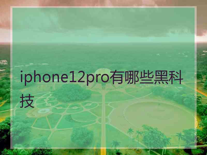 iphone12pro有哪些黑科技