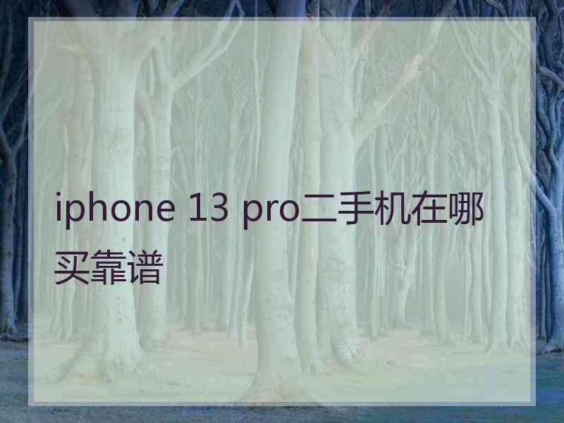 iphone 13 pro二手机在哪买靠谱