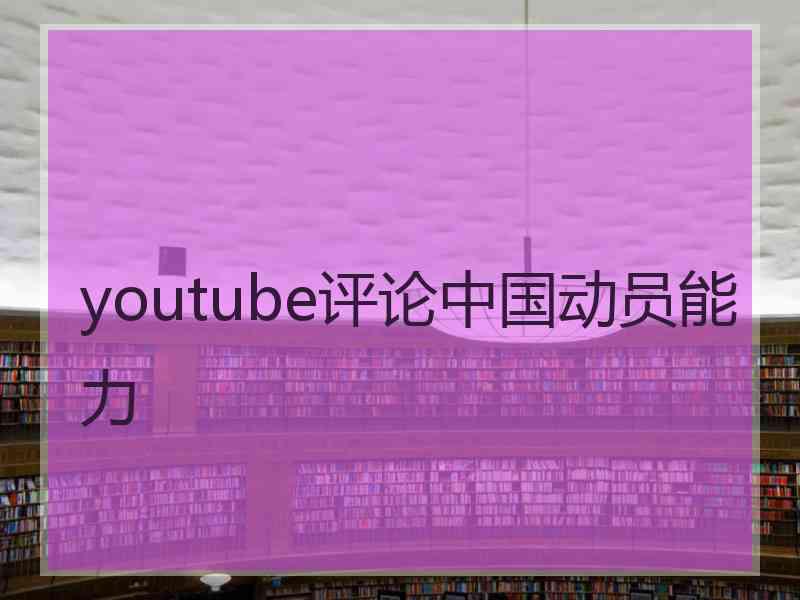 youtube评论中国动员能力