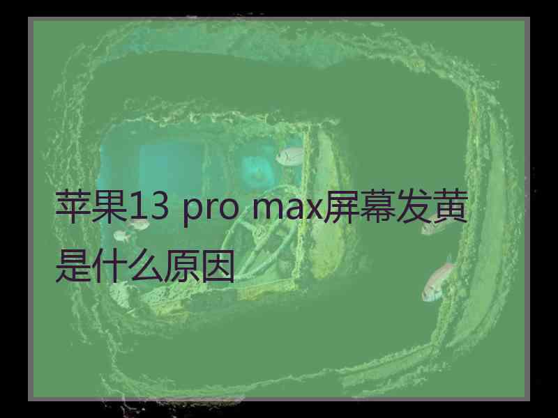 苹果13 pro max屏幕发黄是什么原因