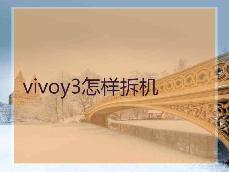 vivoy3怎样拆机