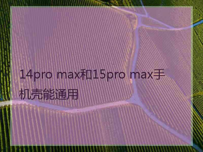 14pro max和15pro max手机壳能通用