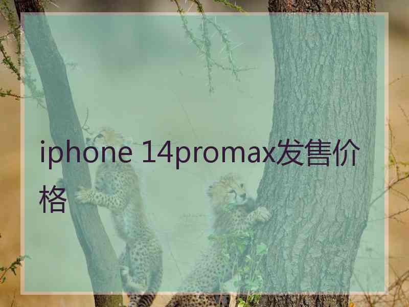 iphone 14promax发售价格