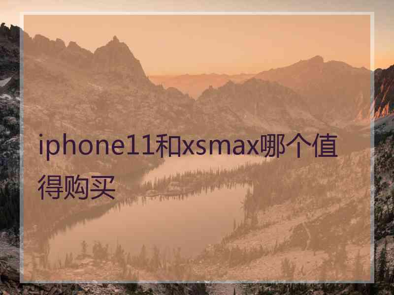 iphone11和xsmax哪个值得购买