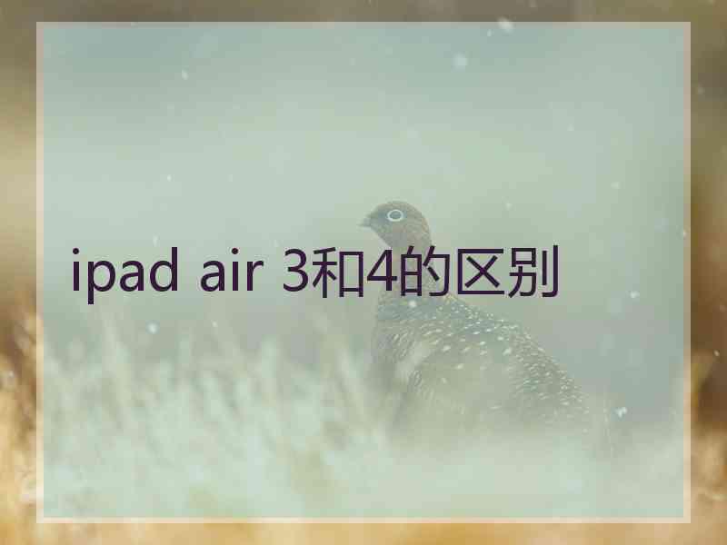 ipad air 3和4的区别