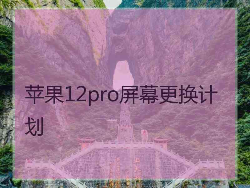 苹果12pro屏幕更换计划