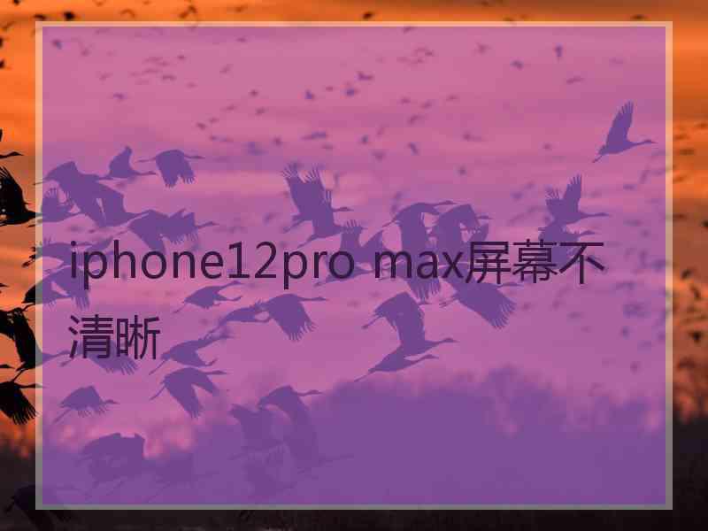 iphone12pro max屏幕不清晰