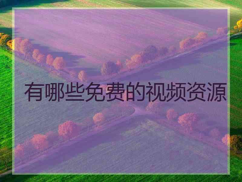 有哪些免费的视频资源