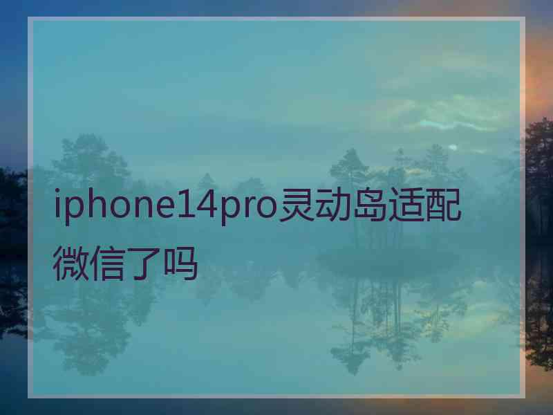 iphone14pro灵动岛适配微信了吗