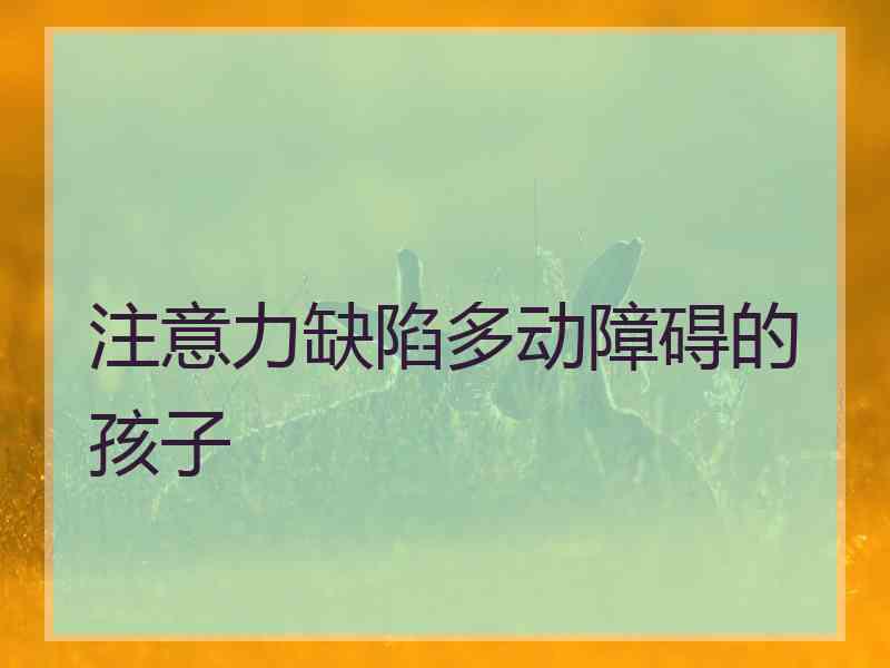 注意力缺陷多动障碍的孩子