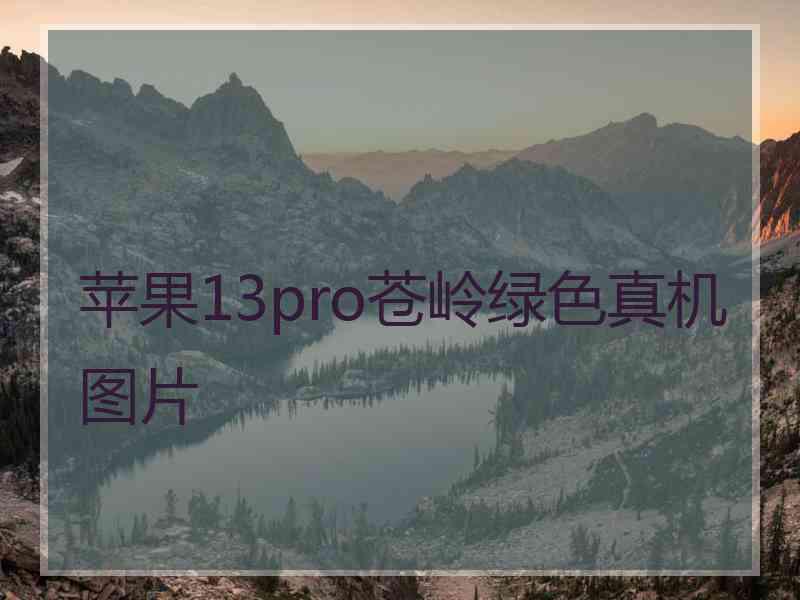 苹果13pro苍岭绿色真机图片