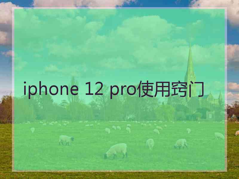 iphone 12 pro使用窍门