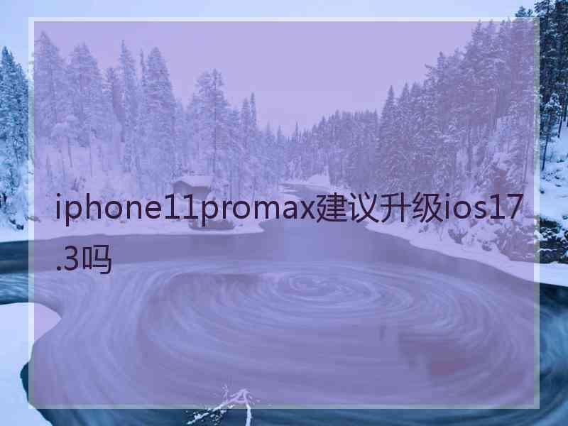 iphone11promax建议升级ios17.3吗