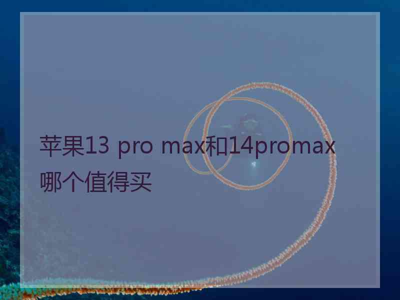 苹果13 pro max和14promax哪个值得买