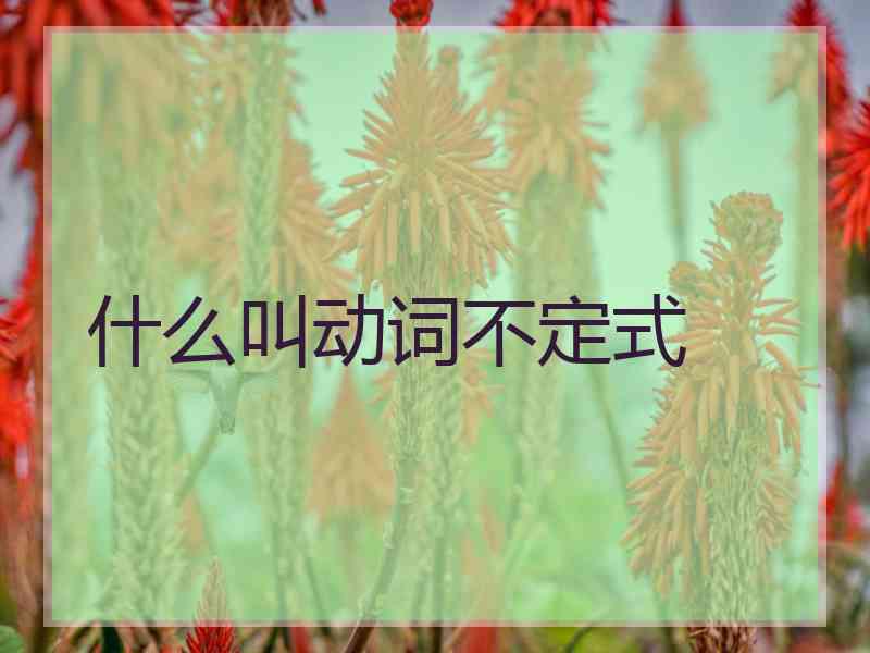 什么叫动词不定式