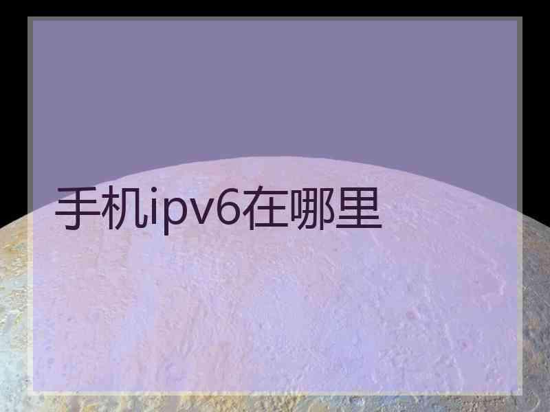 手机ipv6在哪里