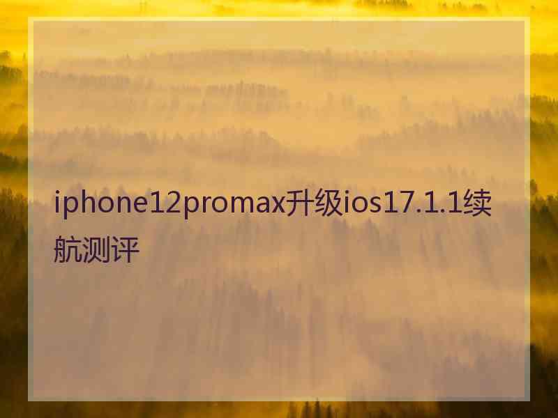 iphone12promax升级ios17.1.1续航测评