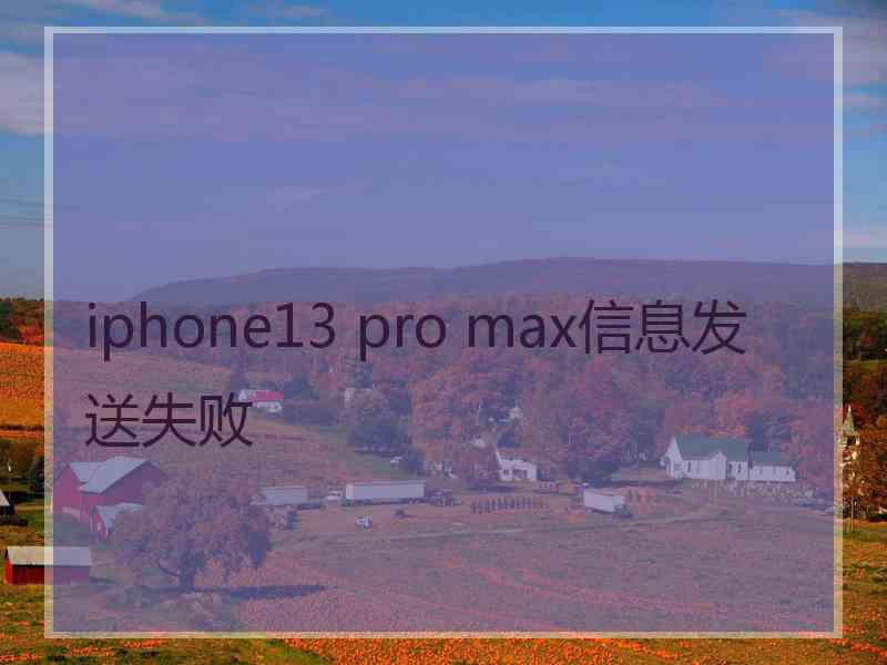 iphone13 pro max信息发送失败