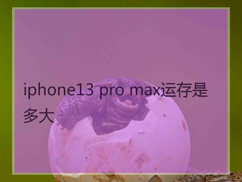 iphone13 pro max运存是多大