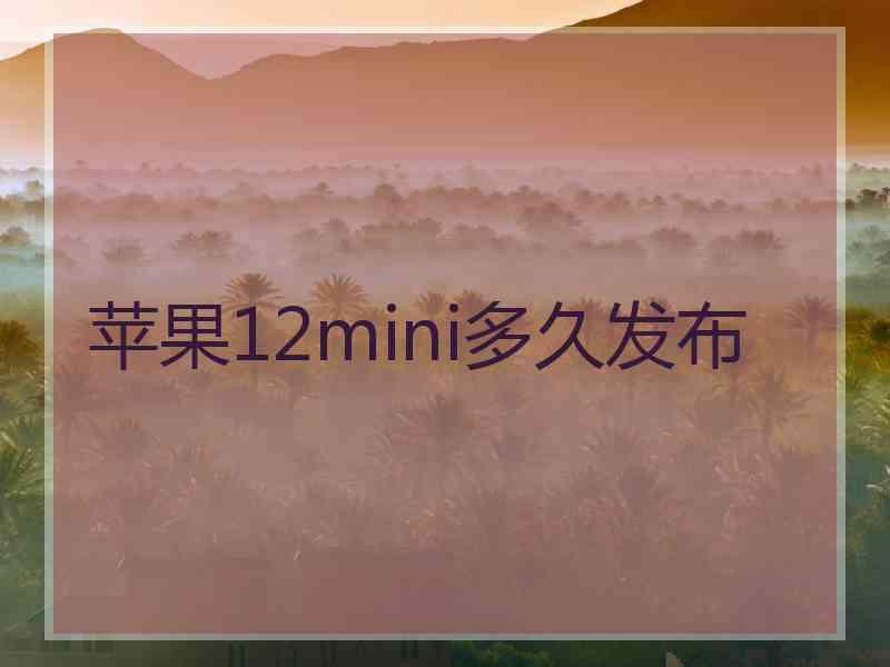 苹果12mini多久发布