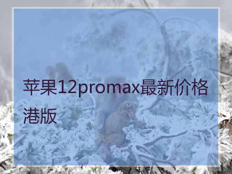 苹果12promax最新价格港版