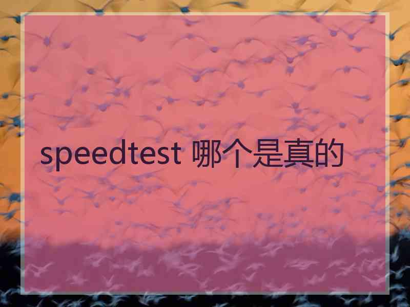 speedtest 哪个是真的