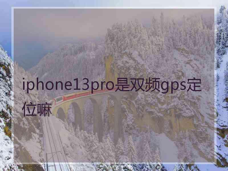 iphone13pro是双频gps定位嘛