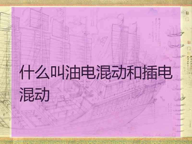 什么叫油电混动和插电混动