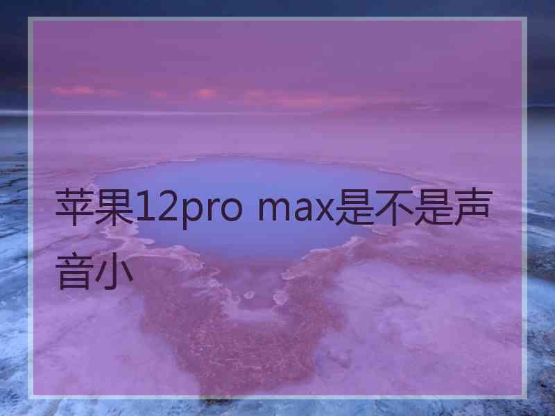 苹果12pro max是不是声音小