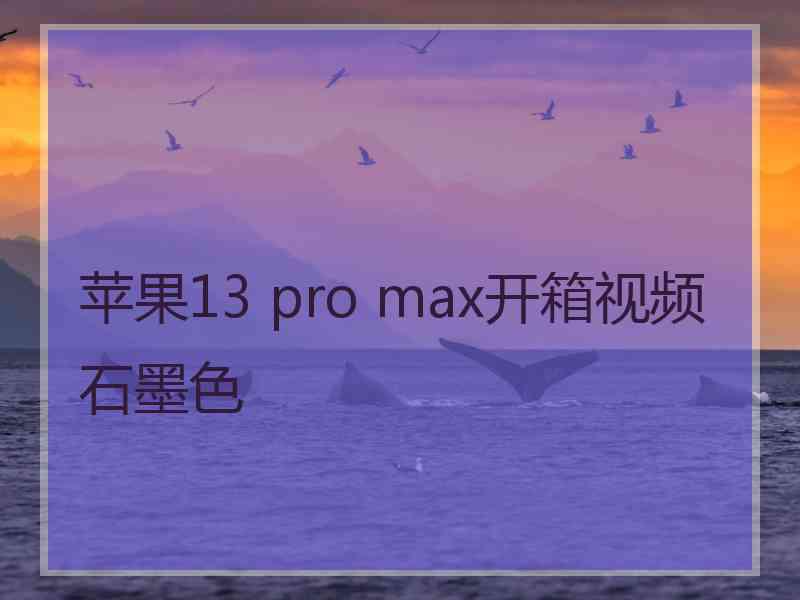 苹果13 pro max开箱视频石墨色