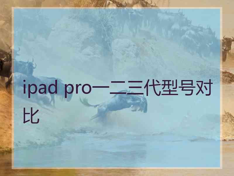 ipad pro一二三代型号对比