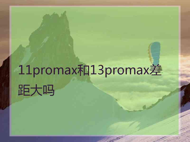 11promax和13promax差距大吗