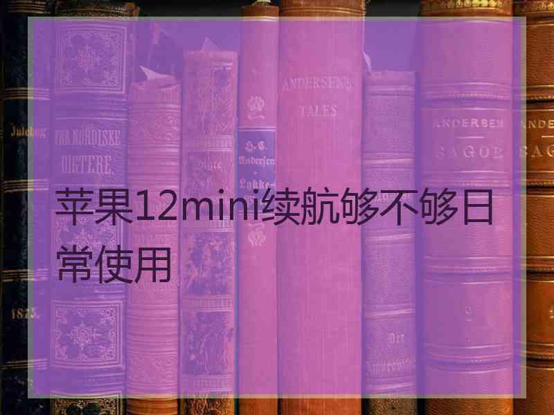 苹果12mini续航够不够日常使用