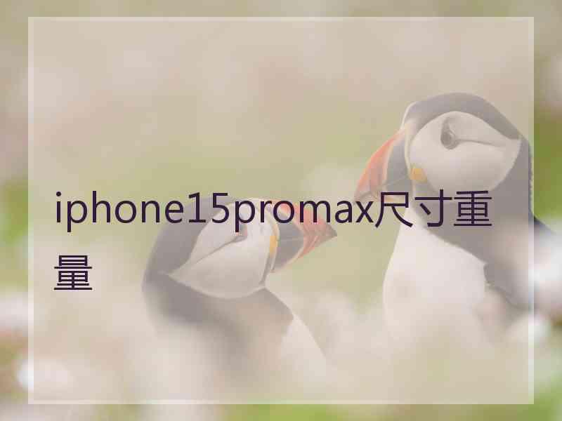 iphone15promax尺寸重量