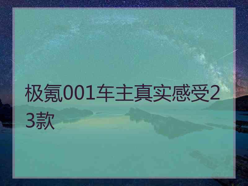 极氪001车主真实感受23款