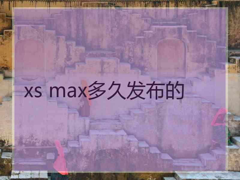 xs max多久发布的