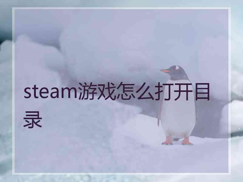 steam游戏怎么打开目录