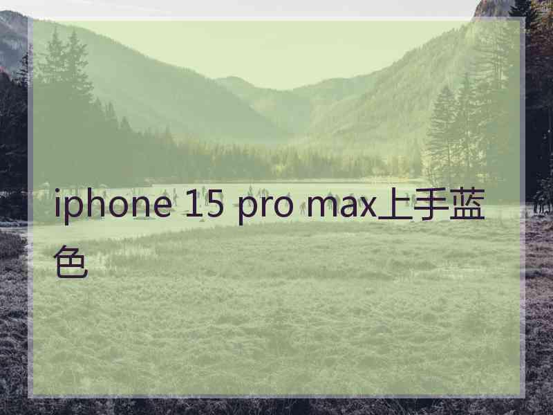 iphone 15 pro max上手蓝色