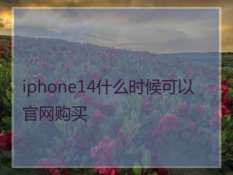 iphone14什么时候可以官网购买