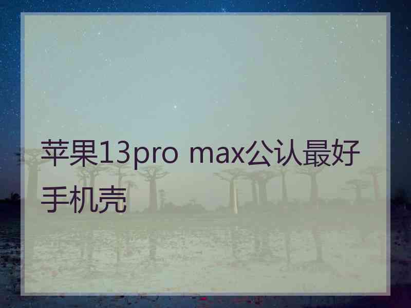 苹果13pro max公认最好手机壳