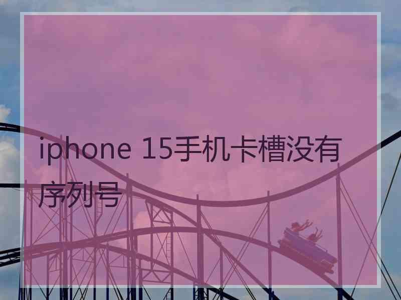 iphone 15手机卡槽没有序列号