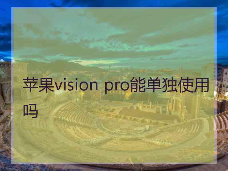 苹果vision pro能单独使用吗